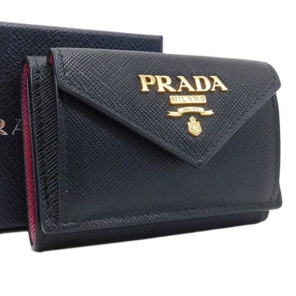 Prada Tri Wallet Saffiano Black - Picture 1 of 8
